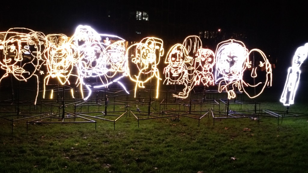 Lumiere London children's drawings in park