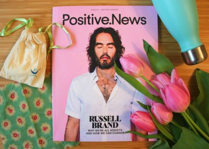 Positive News issue 92 cover Russell Brand