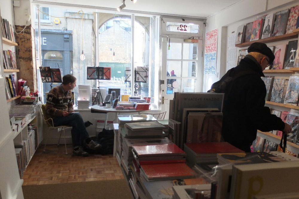 Inside Magalleria, Bath independent magazine shop