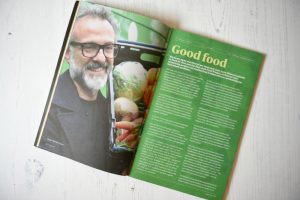 Ethos Magazine spread about Good Food with Massimo Bottura