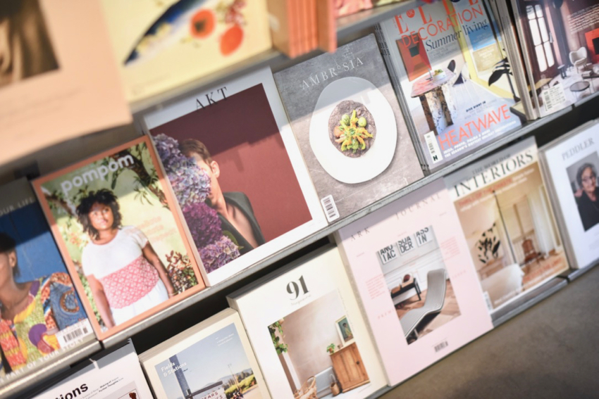 Papercut shelves Stockholm magazine shop