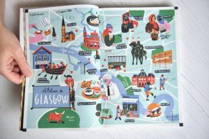 Fare magazine Glasgow issue illustrated map of the city